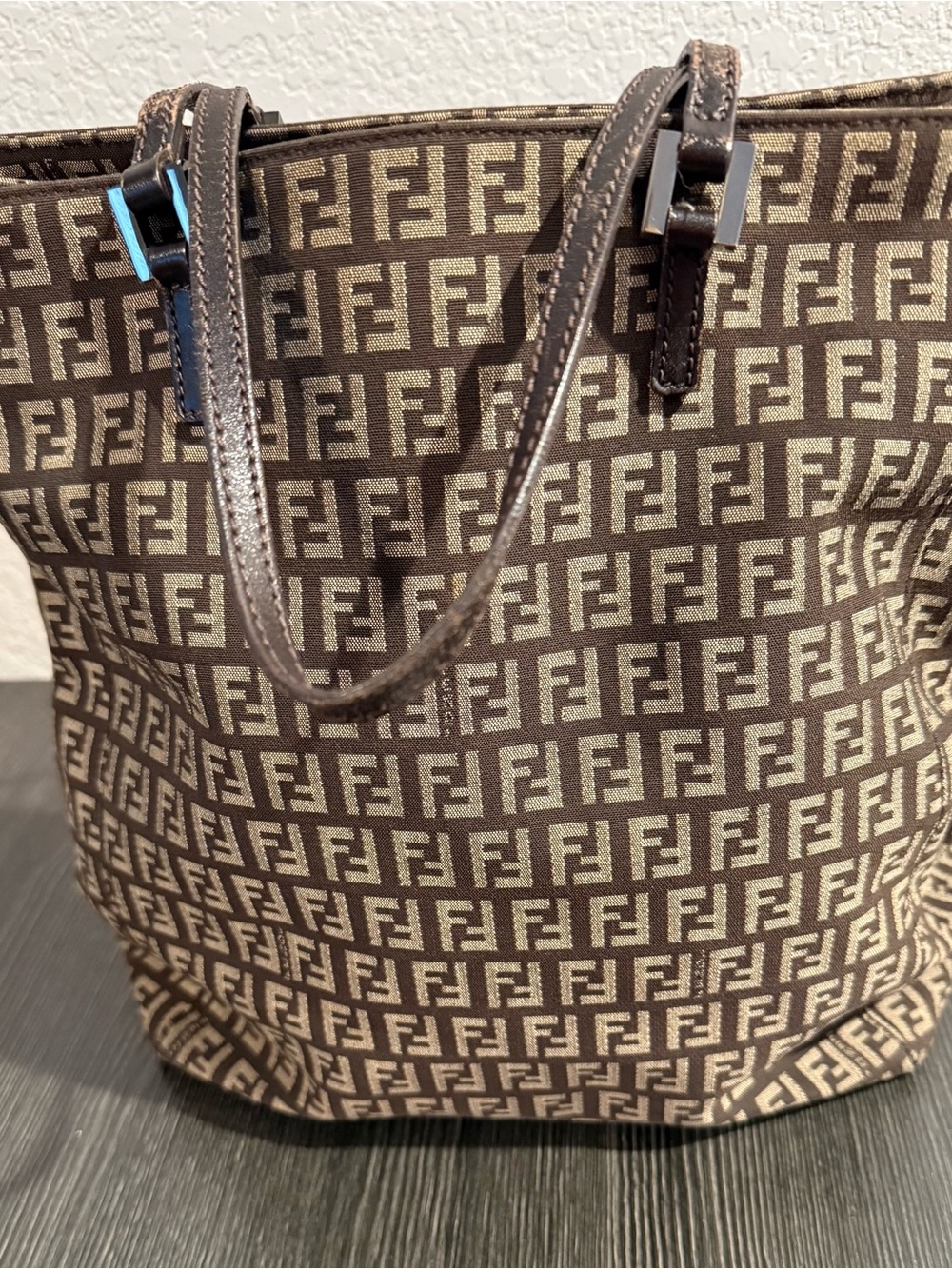 Fendi Zucca Logo Brown Canvas Tote